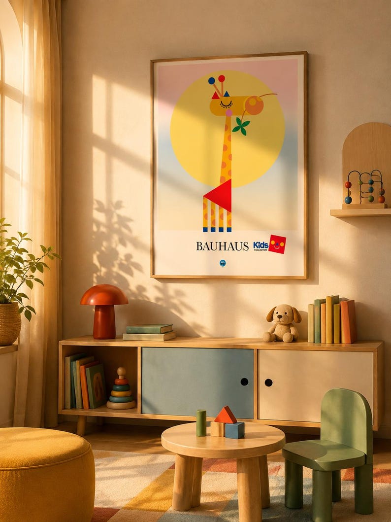 Giraffe canvas in room