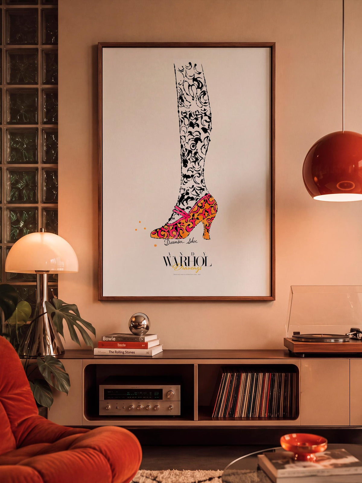 December Shoe W Warhol Drawings mockup 5
