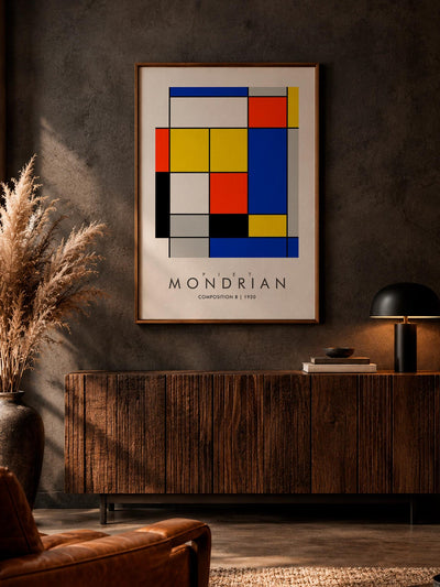 Composition B - MONDRIAN Collection | Printed Canvas & Matte Paper Wall Art