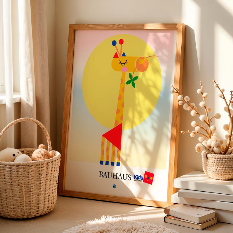 Giraffe Bauhaus paper print
