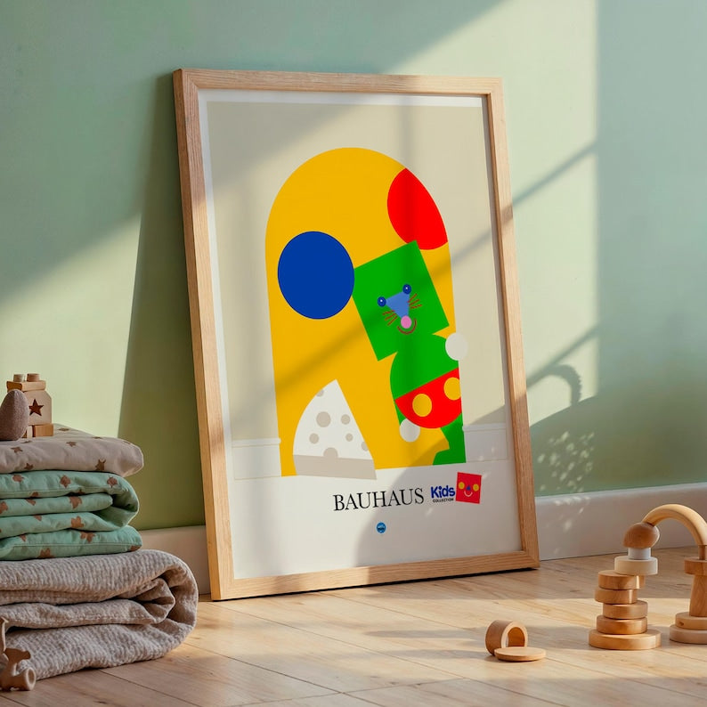 Green Mouse Bauhaus paper print