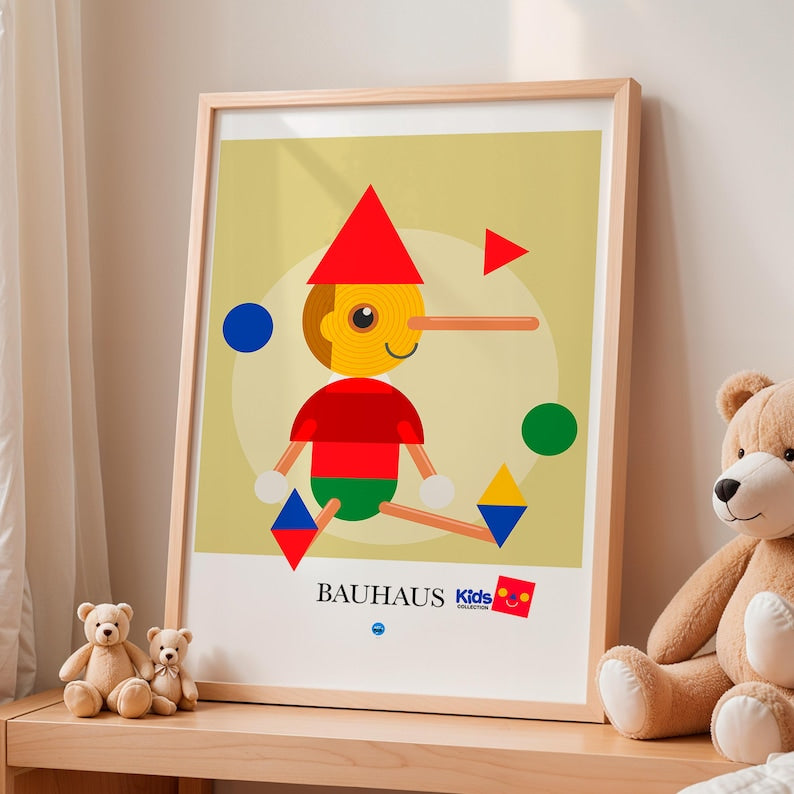 Pinoccio Bauhaus paper print