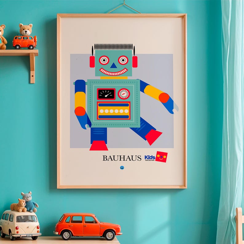 Robot Bauhaus canvas wall art