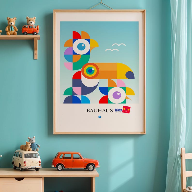 Birds Bauhaus canvas wall art