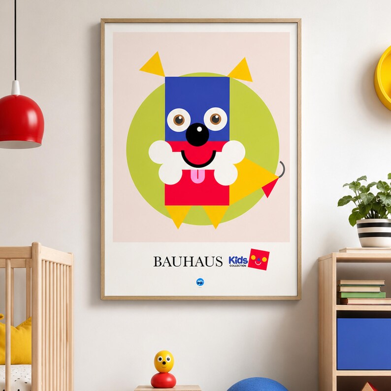 Doggie paper print in room