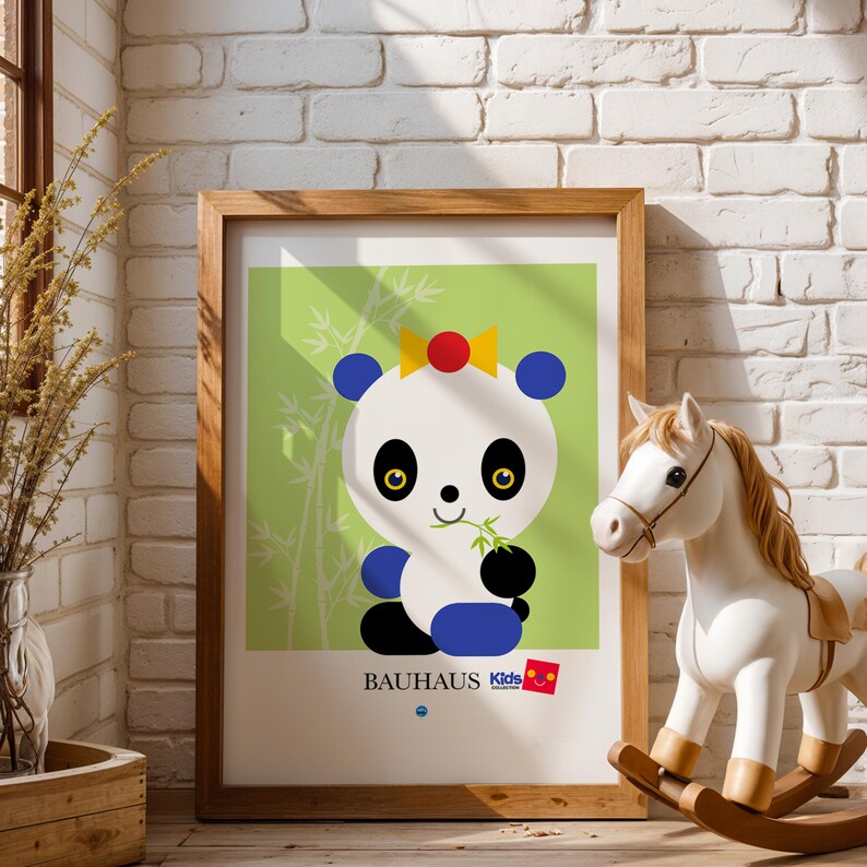 Baby Panda Bauhaus canvas wall art