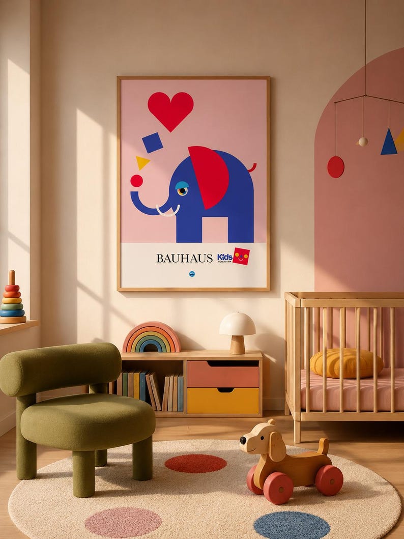 Elephant canvas in room