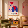 Elephant paper print in room