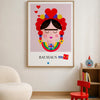 Frida paper print in room