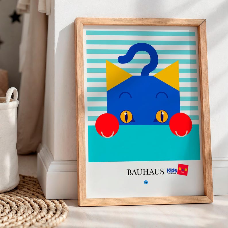 Kitty Bauhaus canvas wall art