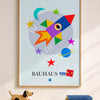 Rocket paper print in room