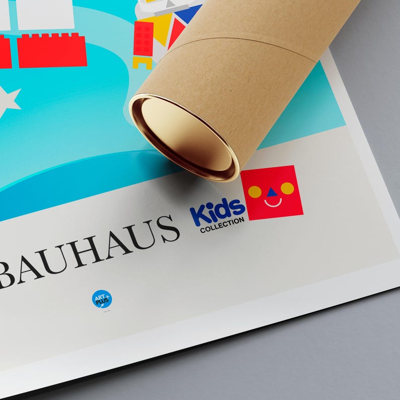 Space Bauhaus canvas wall art framed options