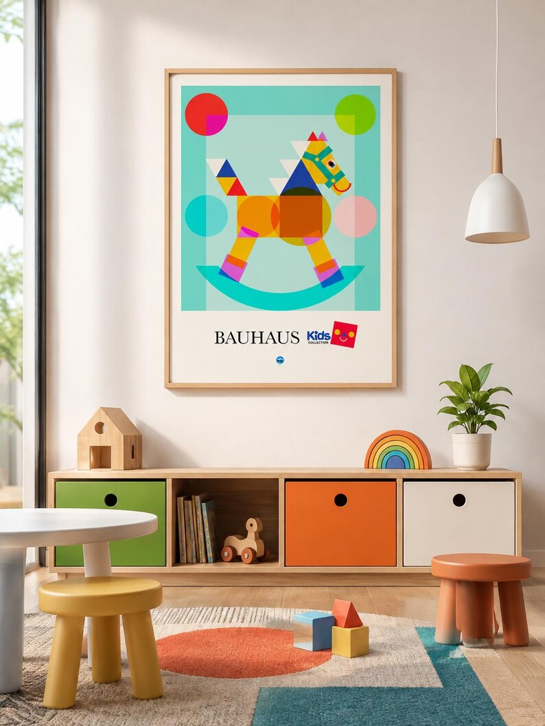 Painted Pony Bauhaus canvas wall art