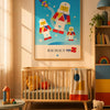 Space Bauhaus canvas wall art in room