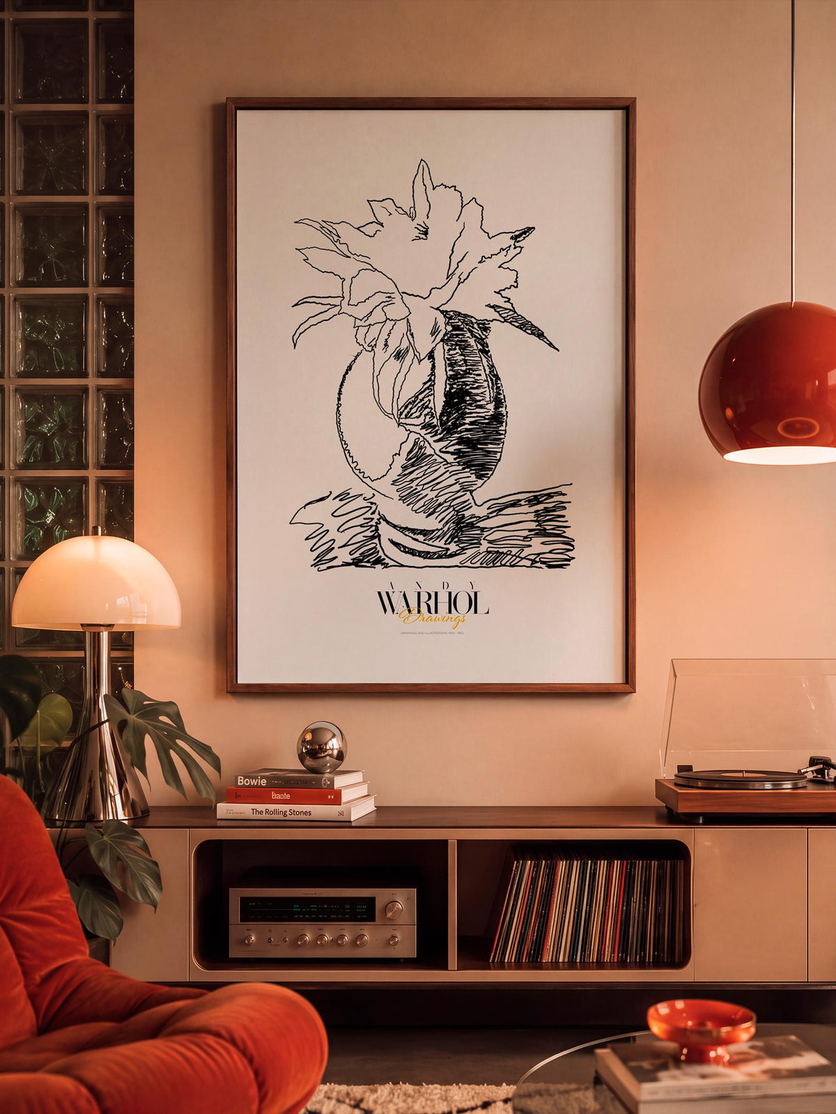 Flowers Warhol Drawings mockup 5