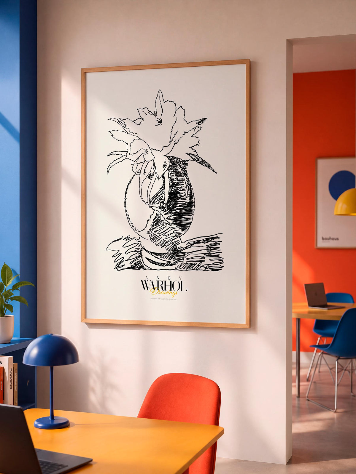 Flowers Warhol Drawings mockup 2