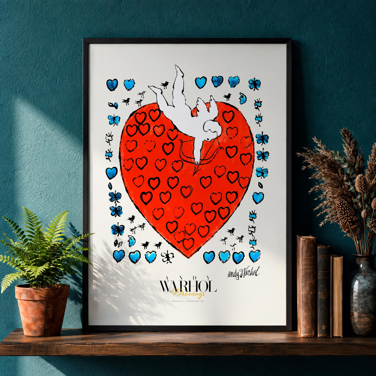 Love with 55 Hearts Warhol Drawings mockup 1