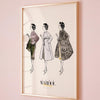 Three Female Fashion Figures Warhol Drawings mockup 1