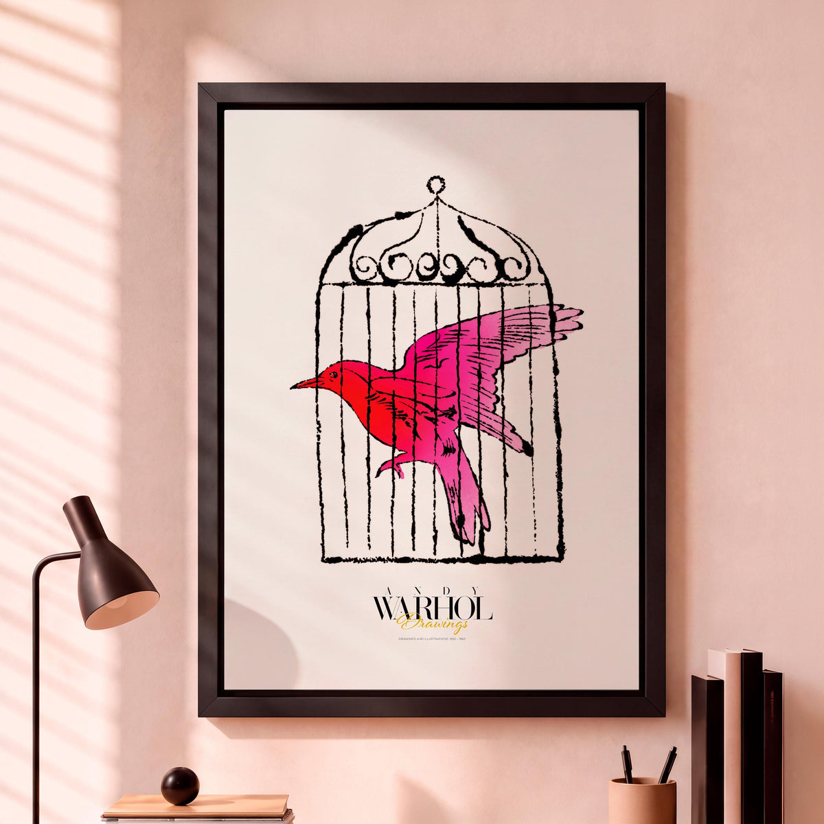 Red Bird Warhol Drawings mockup 5