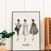 Three Female Fashion Figures Warhol Drawings mockup 5