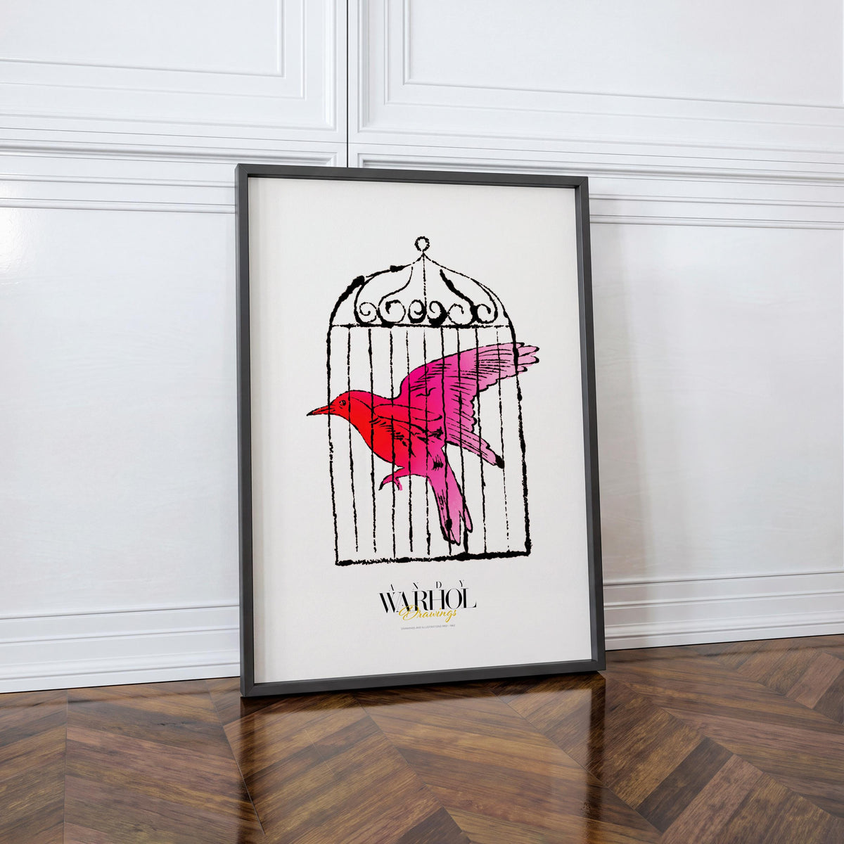 Red Bird Warhol Drawings mockup 1