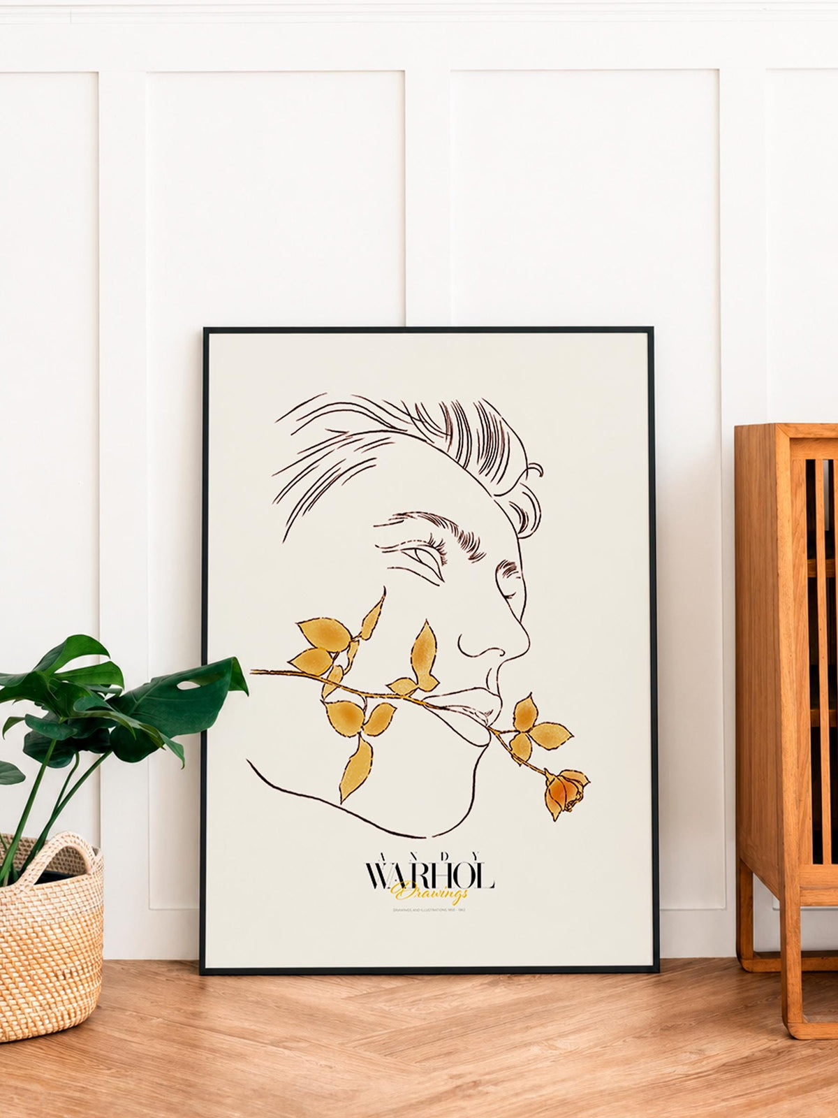 Untitled (Man with Rose in Mouth) Warhol Drawings mockup 1