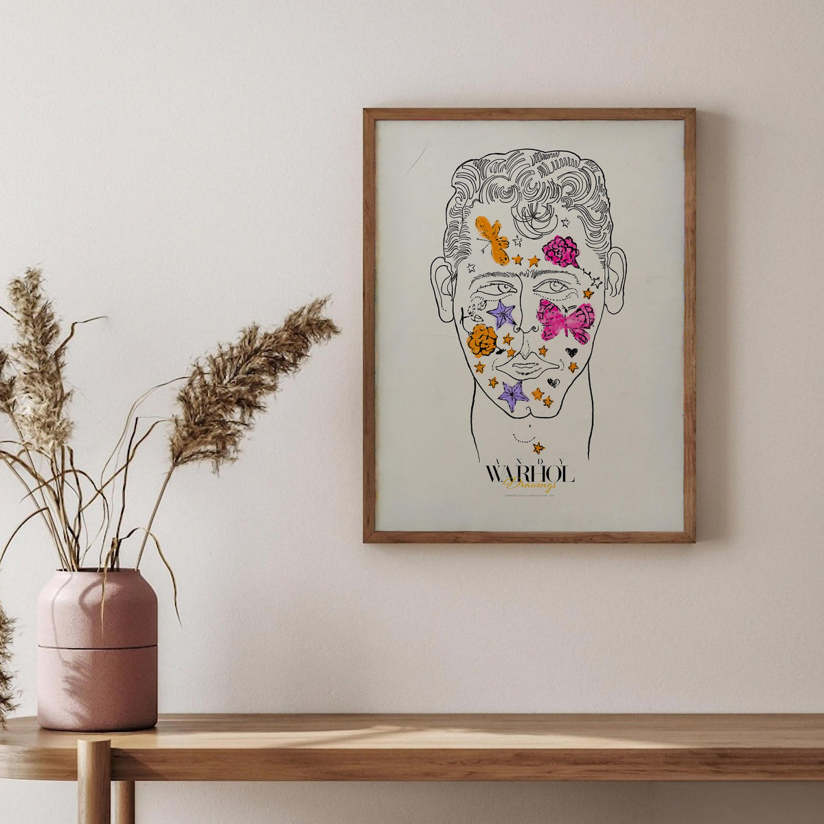 Unknown male with stamps Warhol Drawings mockup 5
