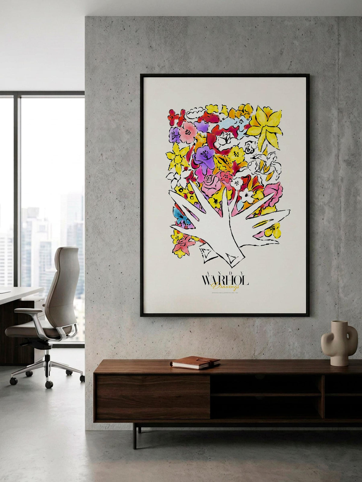 Flowers and Gloves Warhol Drawings mockup 5