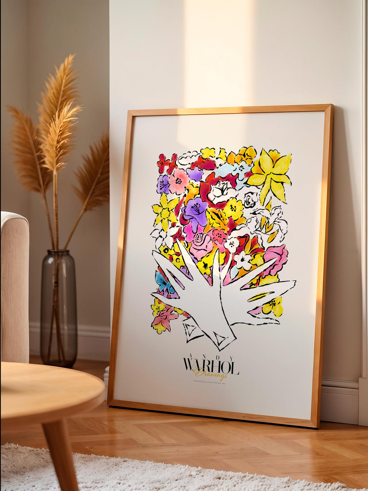 Flowers and Gloves Warhol Drawings mockup 1