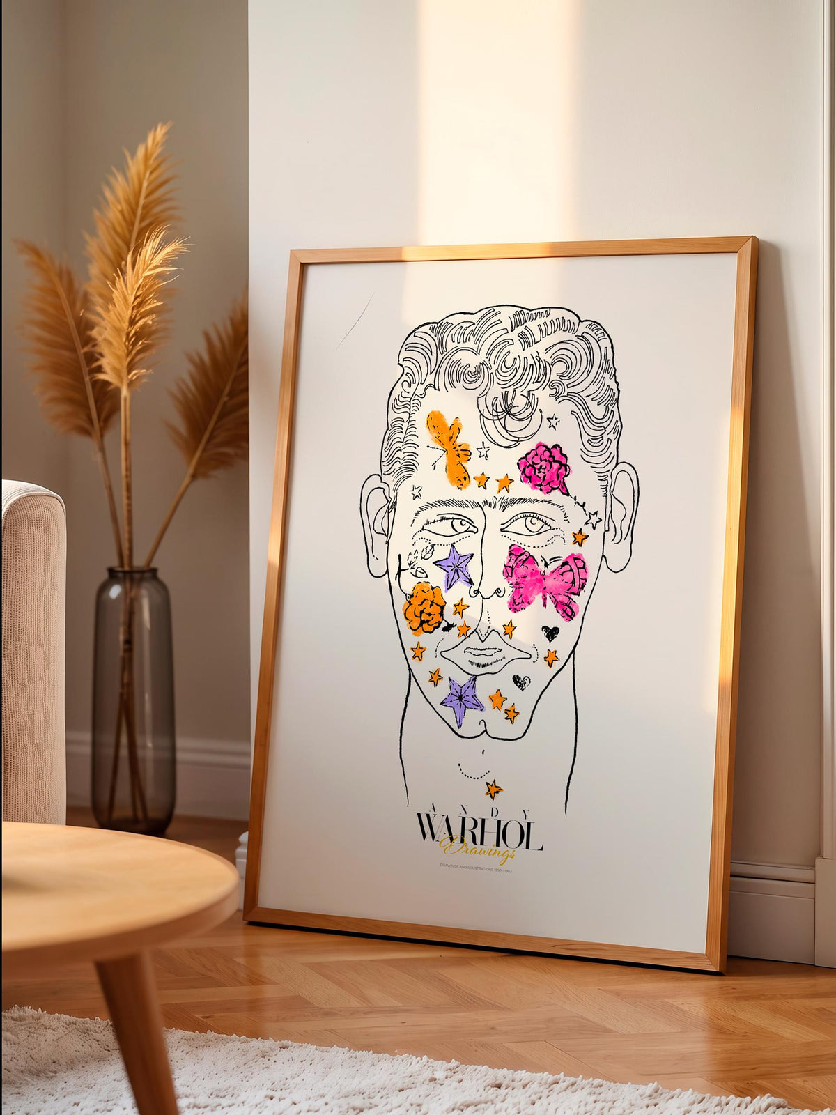 Unknown male with stamps Warhol Drawings mockup 1
