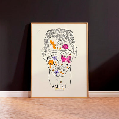 Unknown male with stamps Warhol Drawings mockup 2